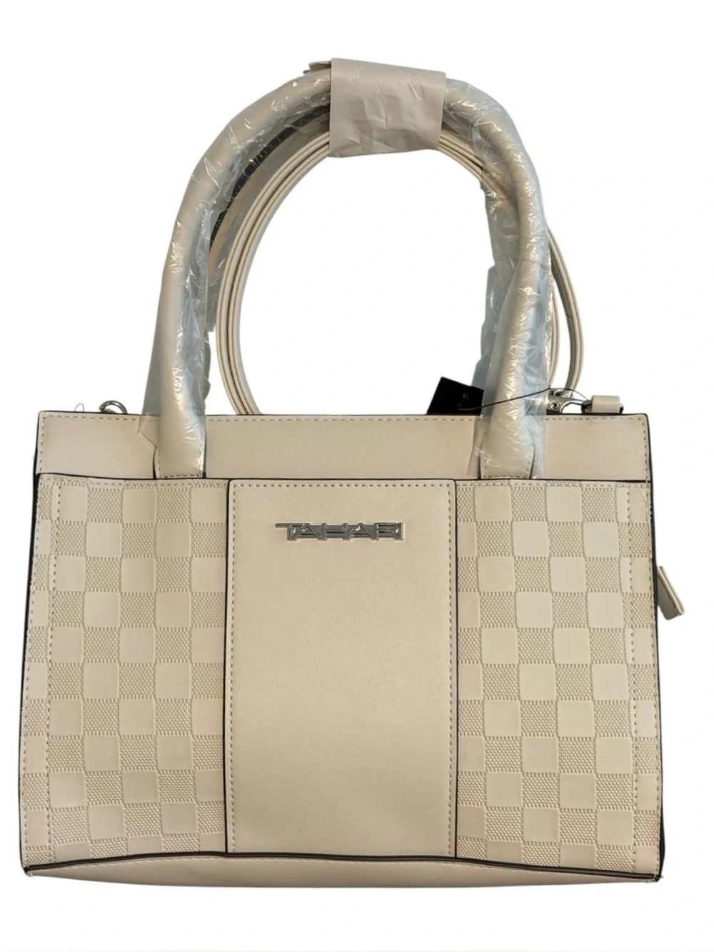 NWT! Tahari Delta Satchel with Dust Bag. Color: Bone.